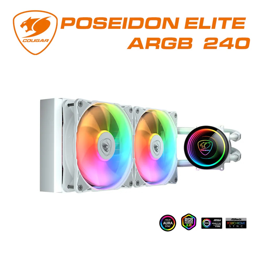 COUGAR 美洲獅 POSEIDON ELITE ARGB 240 白 
