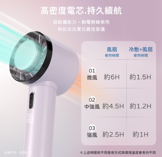 aibo 冰感冷敷 扣環式 手持/桌立風扇